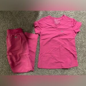 EUC Figs Scrub Set Electric Orchid Petite XS/XXS